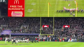 Ravens vs. Browns 11-28-21. Browns shank a FG attempt. Free the McNuggets!