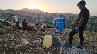 Documentary about Cementing the bathroom by nomadic husband in the mountains | Part 28