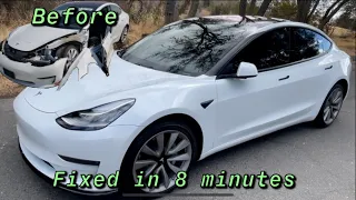Full rebuild in 8 minutes, Tesla Model 3 Stealth Performance