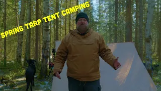 Tarp Tent Camping | Black Bear Sausage Over the Fire