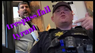 Tyrant Police Sergeant goes hands-on, trespass fail he does walk of shame and gets educated on foia