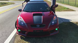 Candy apple red TRD toyota Celica Gt-s built with sound check of Invidia N1 catback exhaust