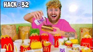 Trying 100 McDonald's Life Hacks in 24 Hours