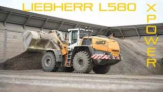 Liebherr L580 XPower handling recycled aggregates