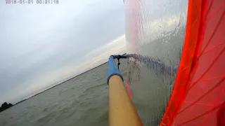 Windsurfing on Lake St. Clair out of Windsor, Ontario - Sept 7 2018