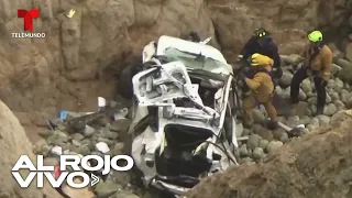 Arrestan a médico por lanzarse en un Tesla con su familia por un barranco de California