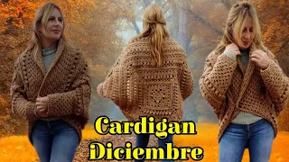 💥No creerás lo fácil y rápido que se teje!!! 🍁Cardigan Diciembre 🍁