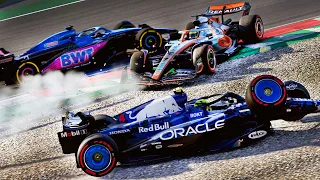 CHAOS! TWO RED FLAGS & THREE SAFETY CARS! TYRE GLITCHES & PAIN! -  F1 23 MY TEAM CAREER Part 47