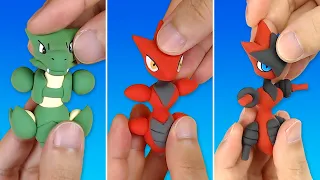 Pokémon Clay Art: Scyther line!! Scyther, Scizor, Mega Scizor!