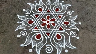 Diwali special beautiful lotus kolam Anu'sworld festival rangoli diwali pandaga muggulu simple kolam