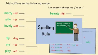 Adding Suffixes to Words Ending in 'Y' | Spelling | EasyTeaching