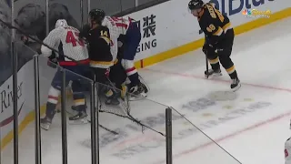 Tom Wilson Cheap Shot Sends Brandon Carlo To The Locker Room