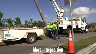 Spun Concrete Distribution Pole Installation