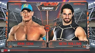 Raw June 27 2016 John Cena Vs Seth Rollins WWE 2k16 Full Match 720p