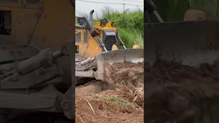 Huge SHANTUI Dozer Working Clearing Land