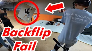 Kids Learning Backflip On Scooter *Insane Fails*