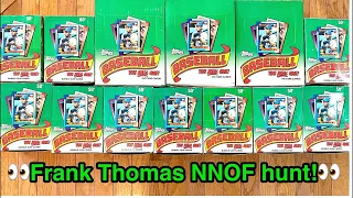 FRANK THOMAS NNOF ERROR CARD SEARCH!  1990 TOPPS BASEBALL CARD MULTI BOX OPENING!