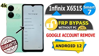 Infinix X6515 Frp Bypass Android 12 Update 2023 | Infinix7 X6515 Google Account Bypass Latest Update