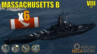 Massachusetts B 6 Kills & 116k Damage | World of Warships Gameplay