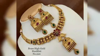 New bridal collection ,exhibition exquisite handcrafted antique marriage jewellery Necklace longset