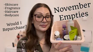BEAUTY EMPTIES 2022 || November Empties // Would I Repurchase?