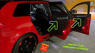 Install Light Led Fibre Ambiance Porte Interieur Panel Audi a3 8P Sportback ( AliExpress )