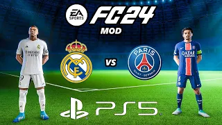FC 24 PSG - REAL MADRID | PS5 MOD 24/25 Ultimate Difficulty Career Mode HDR Next Gen