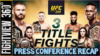 📺 UFC 259 Blachowicz v Adesanya Press Conference LIVE Face/Off Commentary, Recap, Preview -