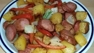 AIR FRYER POTATOES AND SAUSAGE EASY RECIPE #mamaagneskitchen