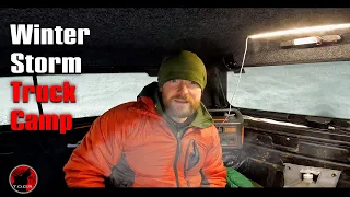 Everything is Frozen! - Winter Camping in my Truck During a Snow Storm - Broken Heater