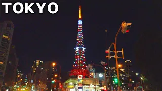 [4k] Tokyo - Walking around Tokyo Tower. Christmas illumination on winter night (Dec. 2022)