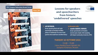 EPRS Book Talk with Jeff Nussbaum: Lessons for speakers and speechwriters from undelivered speeches