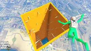 قراند 5 : باركور القفز داخل حفرة أشواك🐸🐸 GTA 5 - Jump Inside The Death Hole Parkour