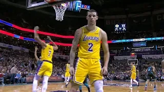 Lonzo Ball Stares Down the Cameraman After Dunk - Lakers vs Hornets | Dec 15, 2018