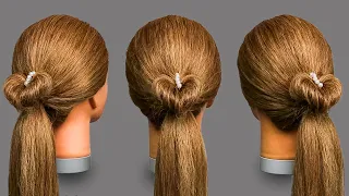 JAK VYTVOŘIT JEDNODUCHÝ ÚČES //CULÍK SE SRDÍČKEM //SIMPLE CUTE HEART PONYTAIL HAIRSTYLE