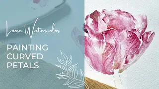 Painting curved flower petals in Watercolor