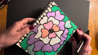 ASMR sketch booking with metallic Posca markers.