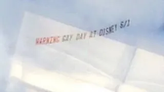 'Warning: Gay Day at Disney" banner flys over Orlando