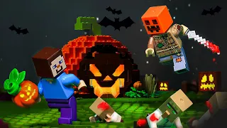 RESCUE VILLAGER: HALLOWEEN MASSACRE HORROR STORY IN MINECRAFT - Lego Minecraft Animation