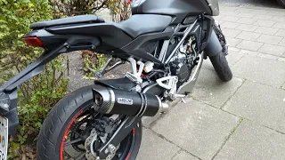 Honda cb125r Arrow Exhaust short unboxing Video with before and after sound