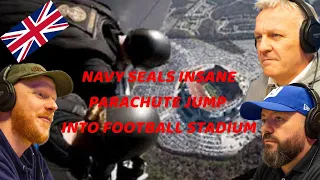 Navy SEALS Insane Parachute Jump into Football Stadium REACTION!! | OFFICE BLOKES REACT!!