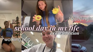 EXAM SCHOOL DAY IN MY LIFE(VLOGSMAS DAY 18)  *getting up at 5, working out, secret santa party*