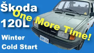 Skoda 120L Cold start in -10 Degrees in Canada - Škoda 120L start v -10 stupních v Kanadě.