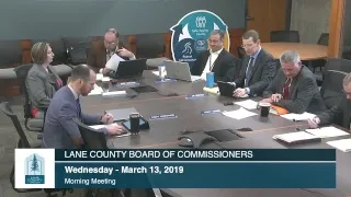 Board of Commissioners Morning Meeting: March 13, 2019