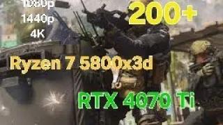 Call of Duty: Modern Warfare 3 with the Ryzen 7 5800X3D + RTX 4070 Ti 1080p, 1440p, 4K DLSS 3