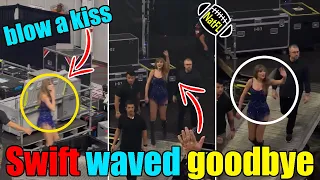 OMG! Taylor Swift wearing Eras Tour outfit Waved an Emotional Goodbye to the Crowd