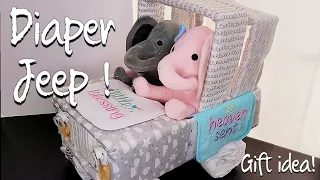 DIY: Jeep diaper cake. Gender reveal