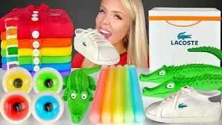 ASMR Rainbow Shirt Cake, Lacoste Shoes, Jelly, Lacoste Crocodile Mukbang 먹방