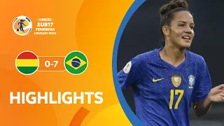CONMEBOL Sub17 FEM 2022 | Bolivia 0-7 Brasil | HIGHLIGHTS