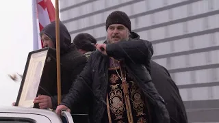 Orthodox Priests Bless Tbilisi Streets In Bid To Halt Disease